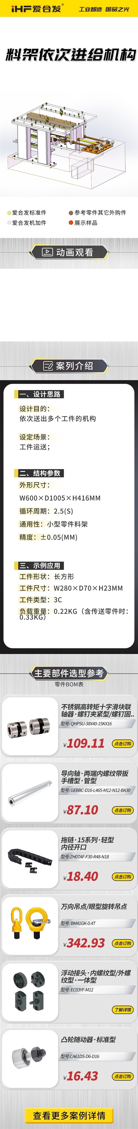 愛合發：案例介紹，料雜架依次進給機構！